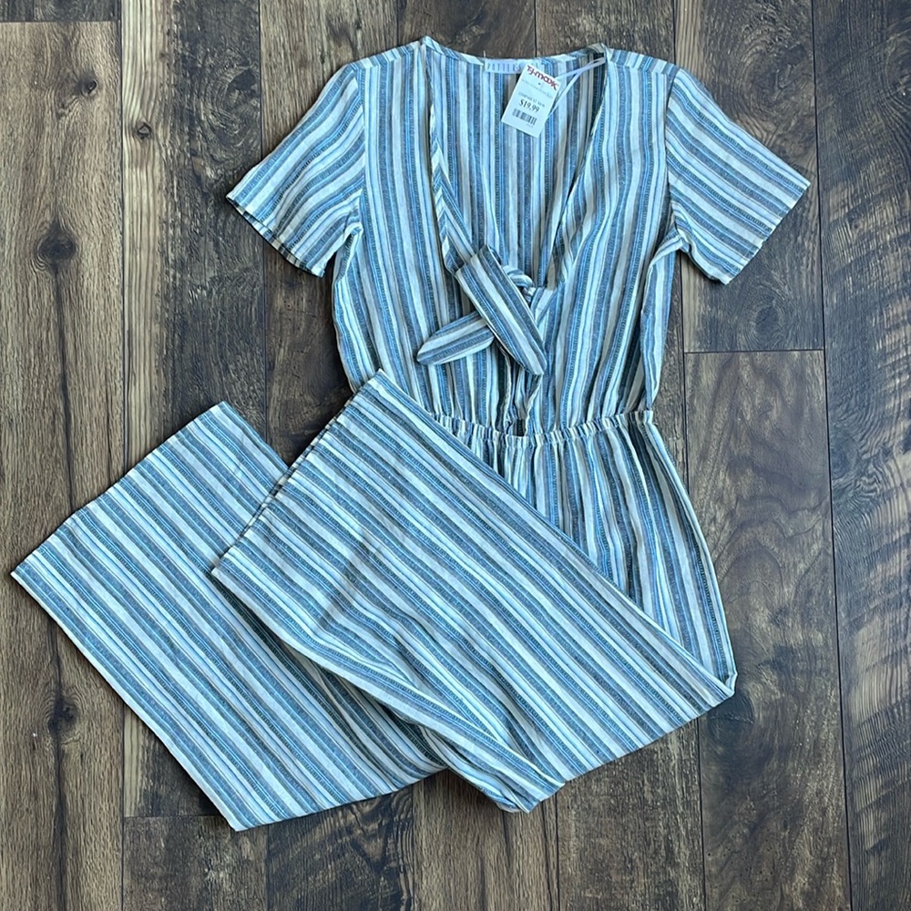 Blue Striped Jumpsuit